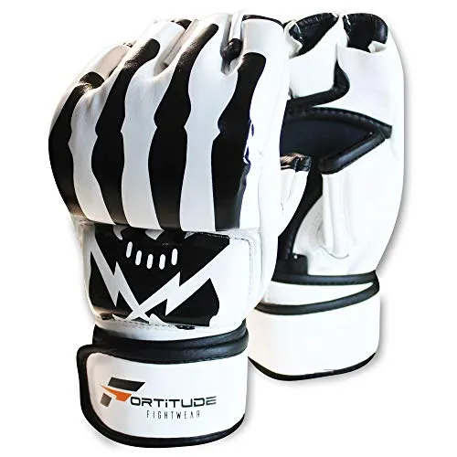 Fortitude Fightwear MMA Gloves | PU Leather Sparring & Grappling MMA Training Gloves