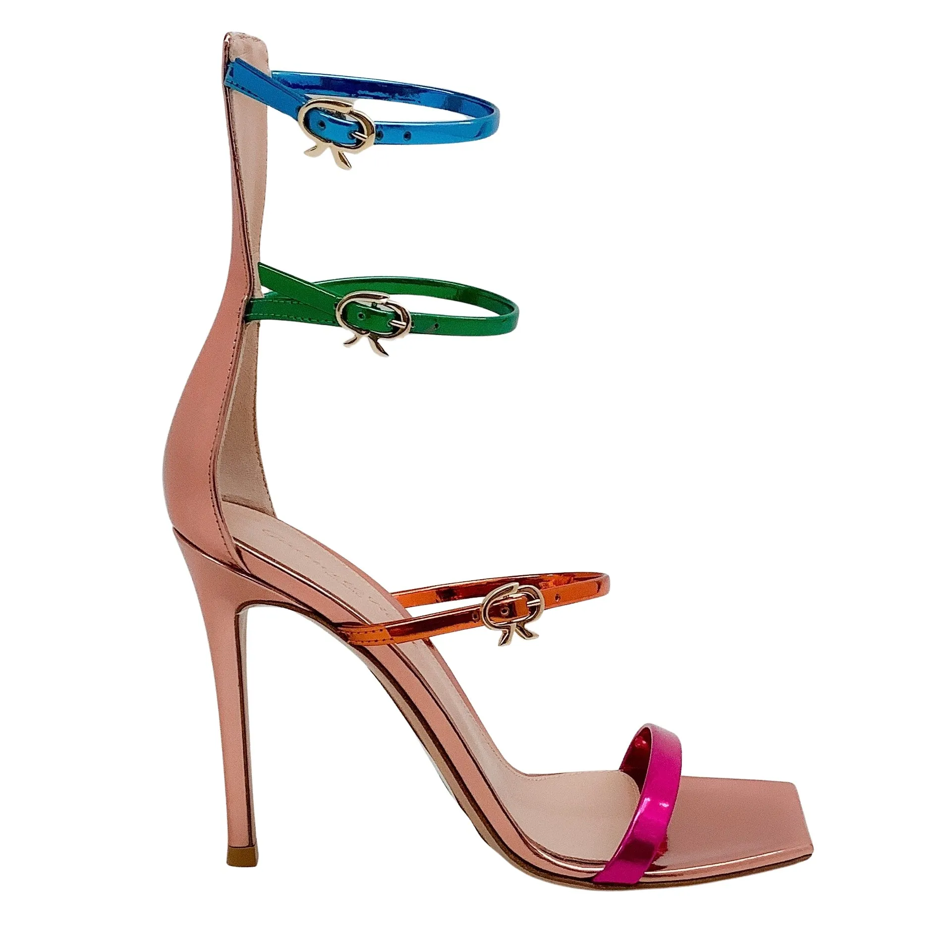 Gianvito Rossi Multi Metallic Ribbon Uptown Sandals