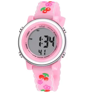 Girls Digital Sports Watch with many features - Cherries