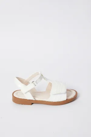 Girls White Strap Sandal