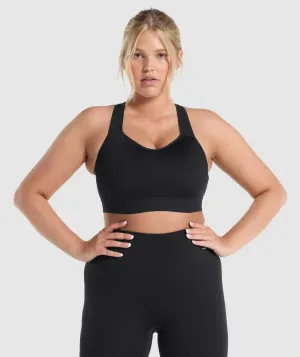 Gymshark Lightweight High Support Sports Bra -  Black