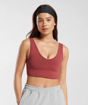 Gymshark Rest Day Seamless Bralette - Pomegranate Red