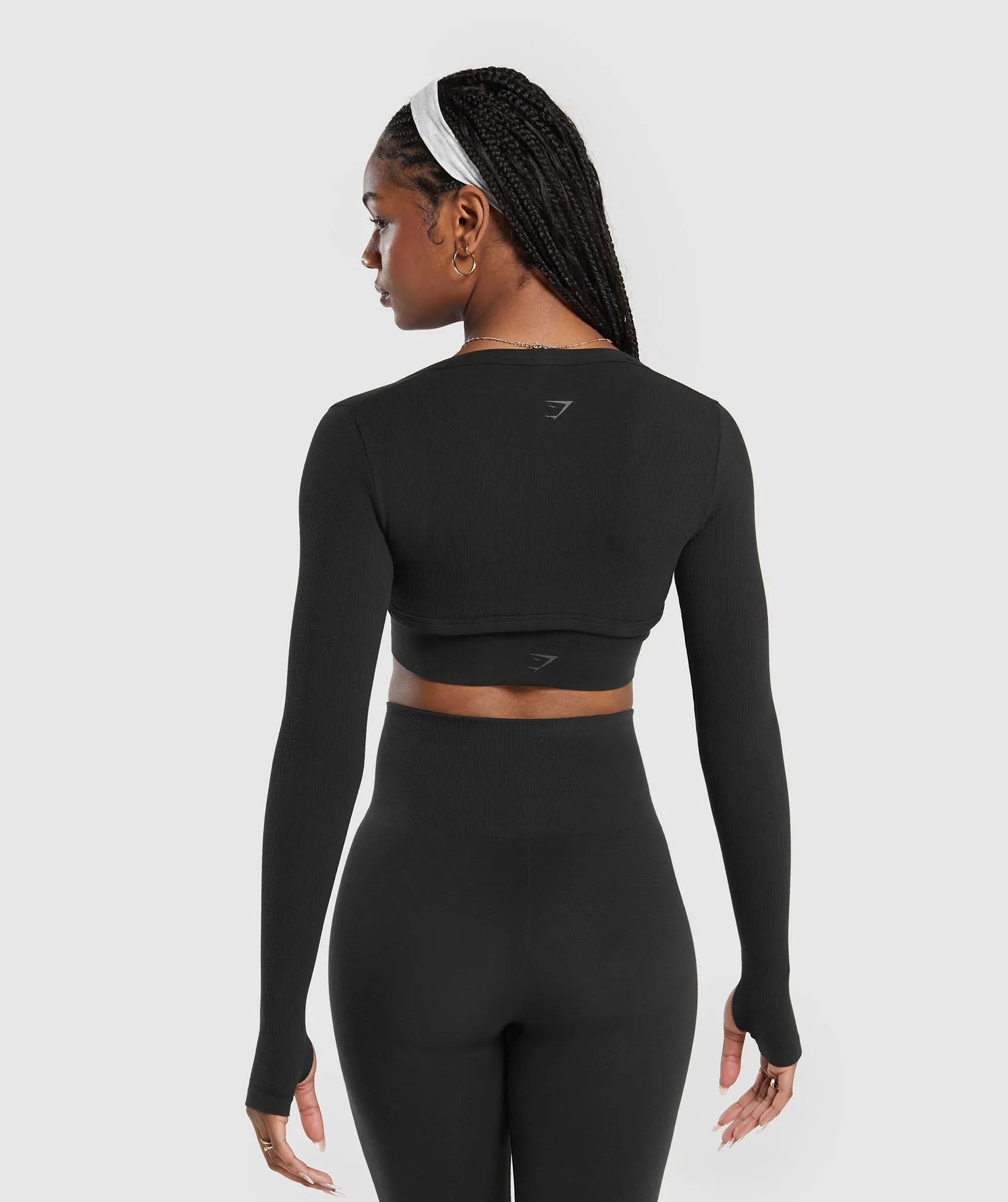 Gymshark Ribbed Cotton Seamless Shrug - Black