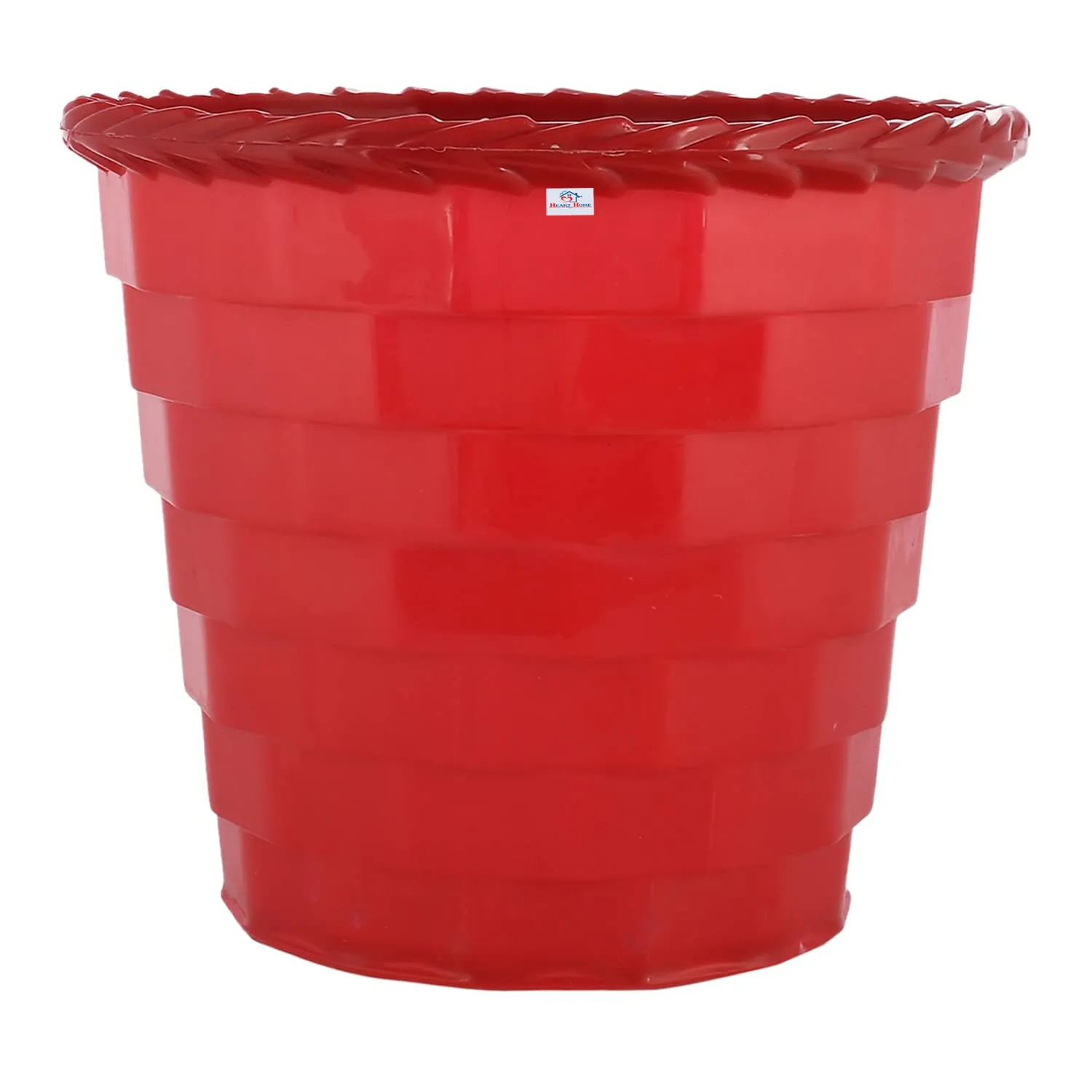 Heart Home Brick Flower Pot|Durable Plastic Flower Pots|Planters for Home Décor|Garden|Living Room|Balcony|6 Inch|Pack of 5 (Red)