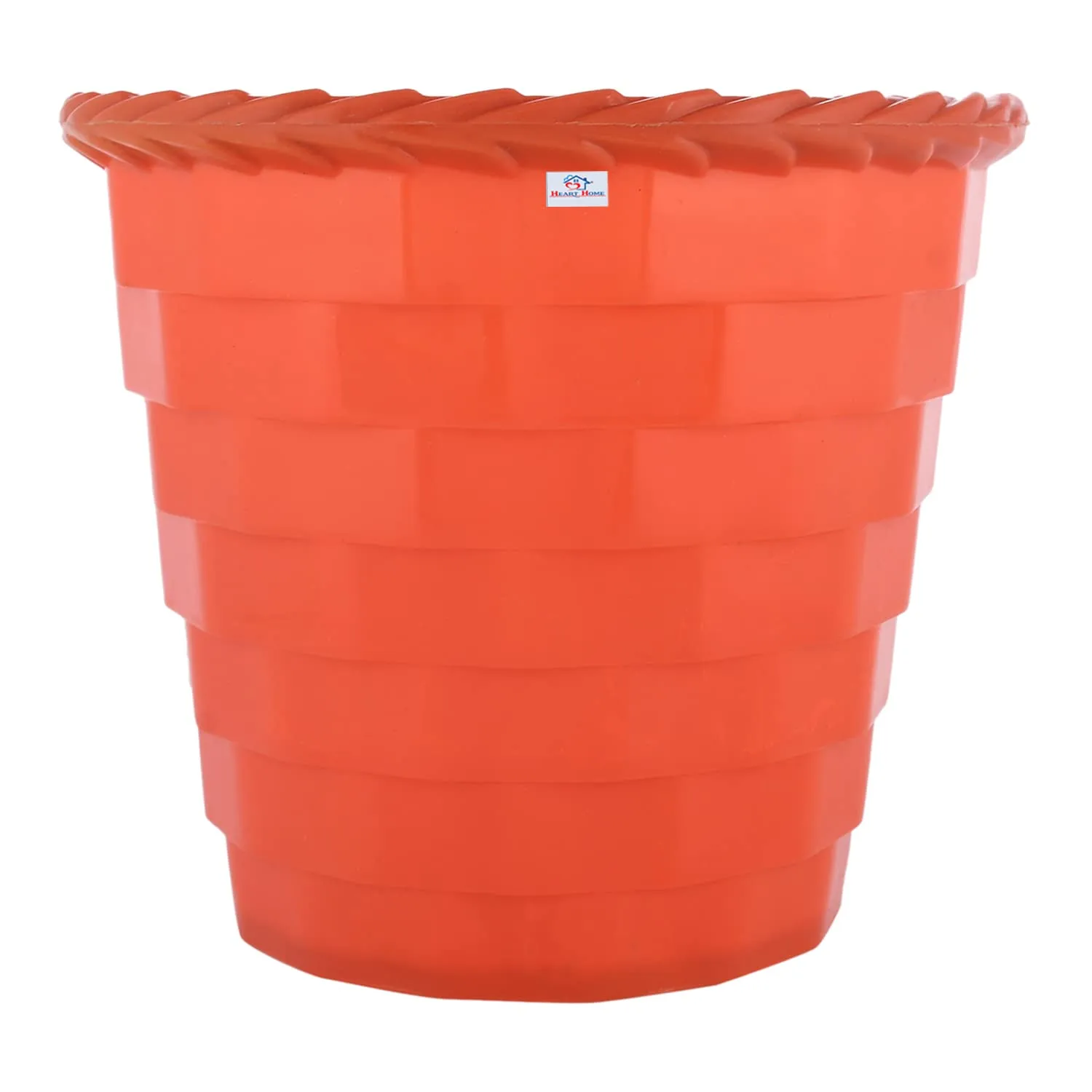 Heart Home Brick Flower Pot|Durable Plastic Flower Pots|Planters for Home D�cor|Garden|Living Room|Balcony|8 Inch|Pack of 4 (Orange)