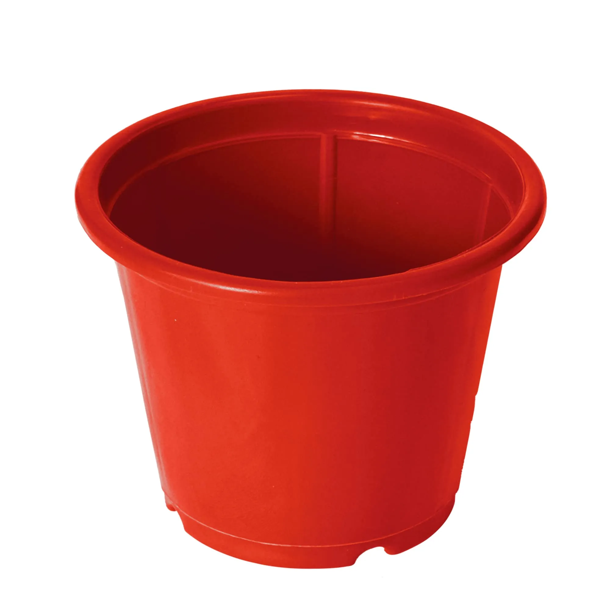 Heart Home Durable Plastic Flower Pot|Gamla with Drain Holes for Indoor Home Decor & Outdoor Balcony,Garden,6"x5",Pack of 5 (Red)