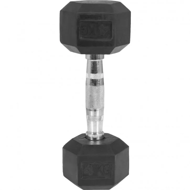 Hex Rubber Dumbbell 4KG