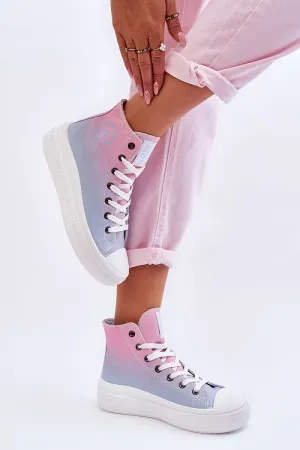 High-Top Big Star Pink Gradient Sneakers