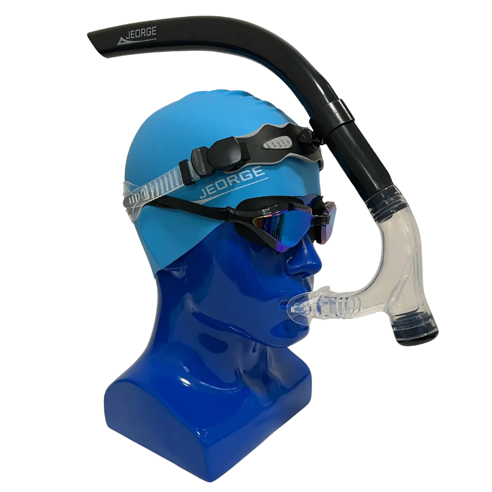 JEORGE 3 Piece Training Combo, Swim Cap, Snorkel & Goggles Combo