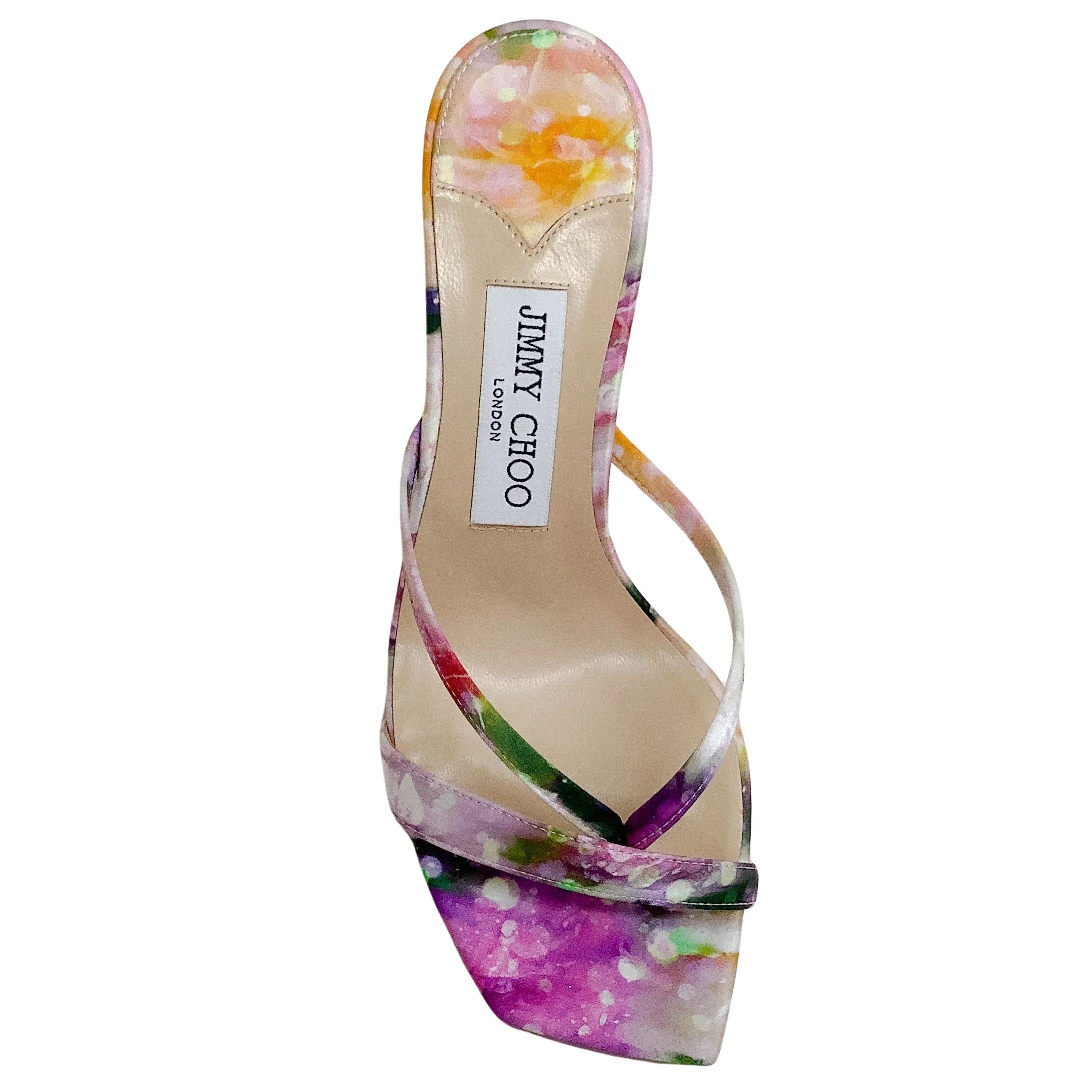 Jimmy Choo Multi Silk Maelie 70 Mule Sandals