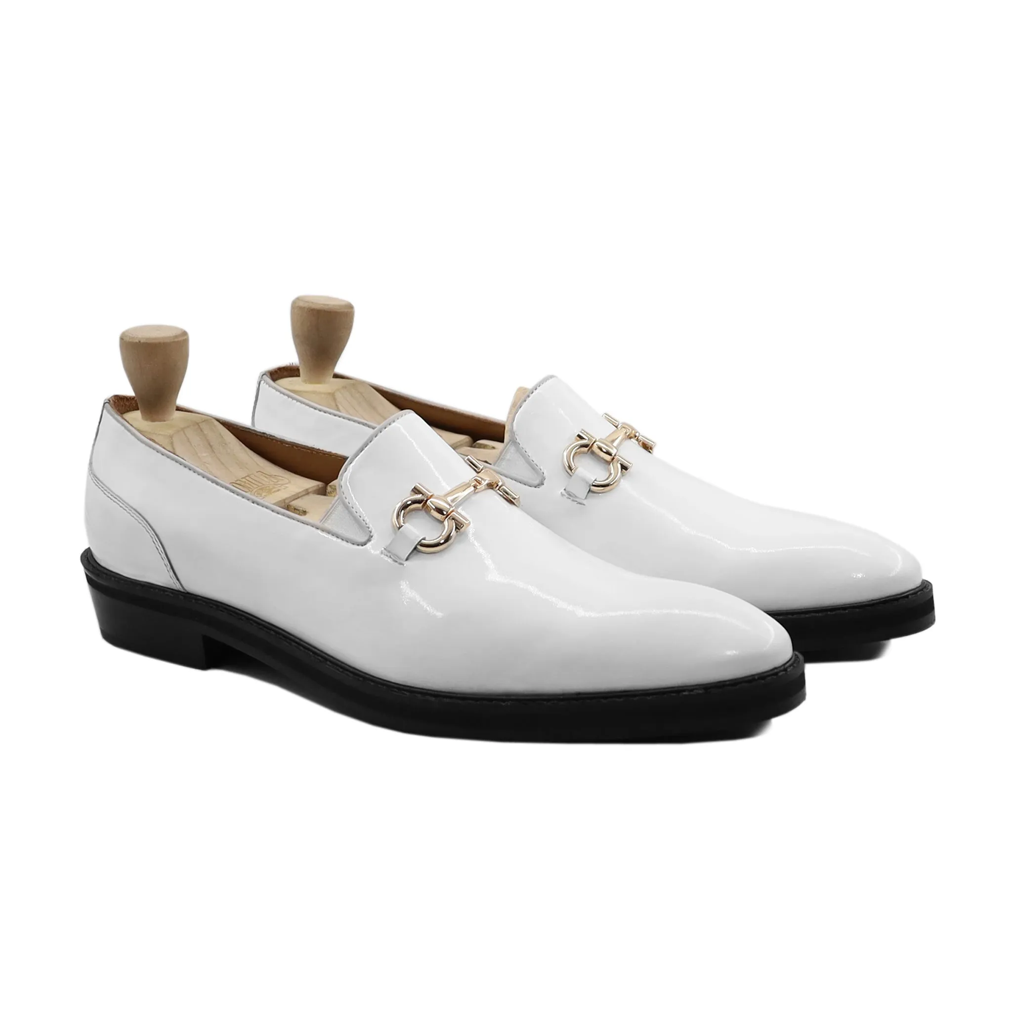 Kal - Men's White Patent Leather Loafer