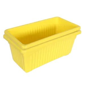 Kuber Industries Rectangular Jupiter Plastic Window Pot|Flower Planter for Home & Balcony,Garden 14 Inches Pack of 2 (Yellow)