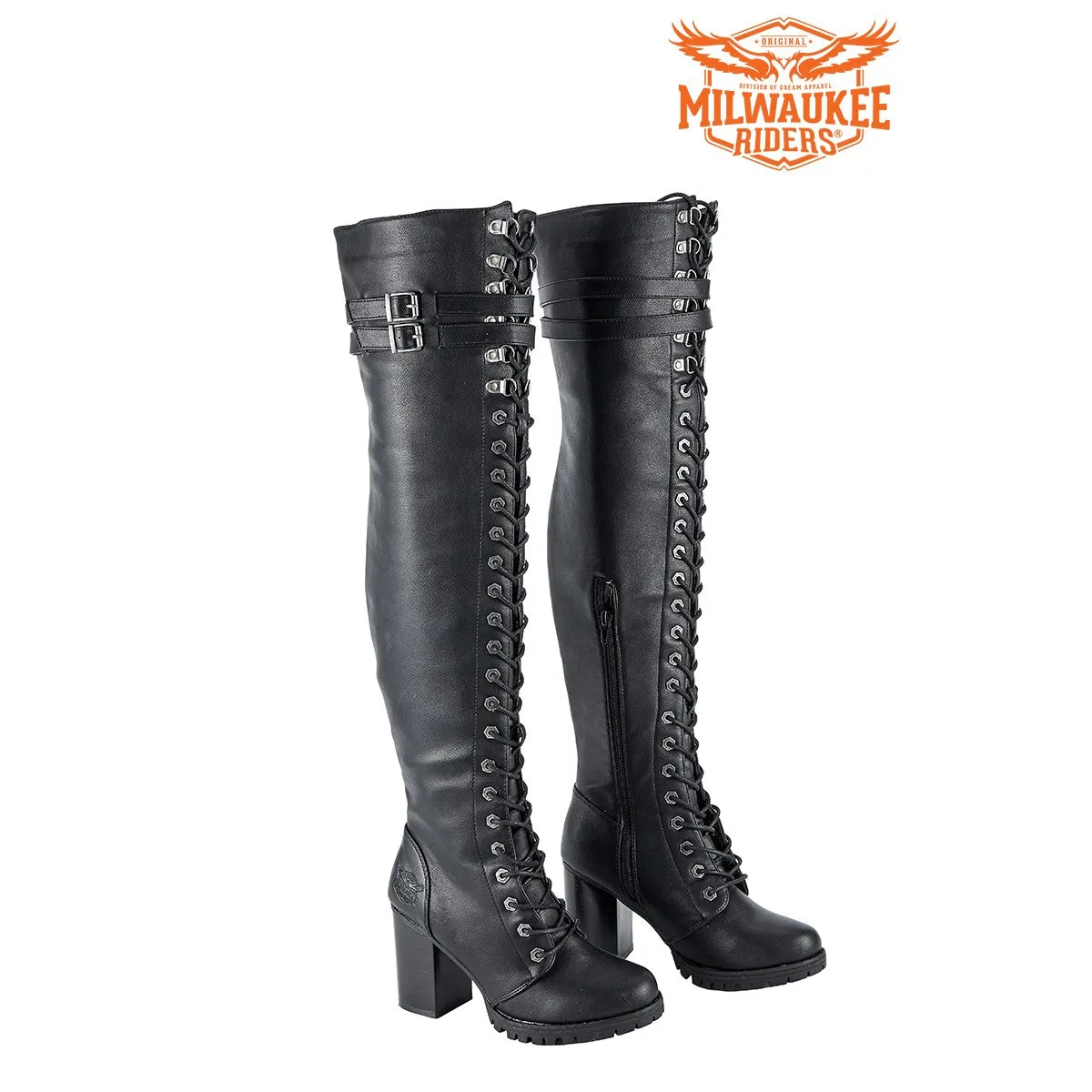 Ladies Knee High Laced Boots By Milwaukee Riders®