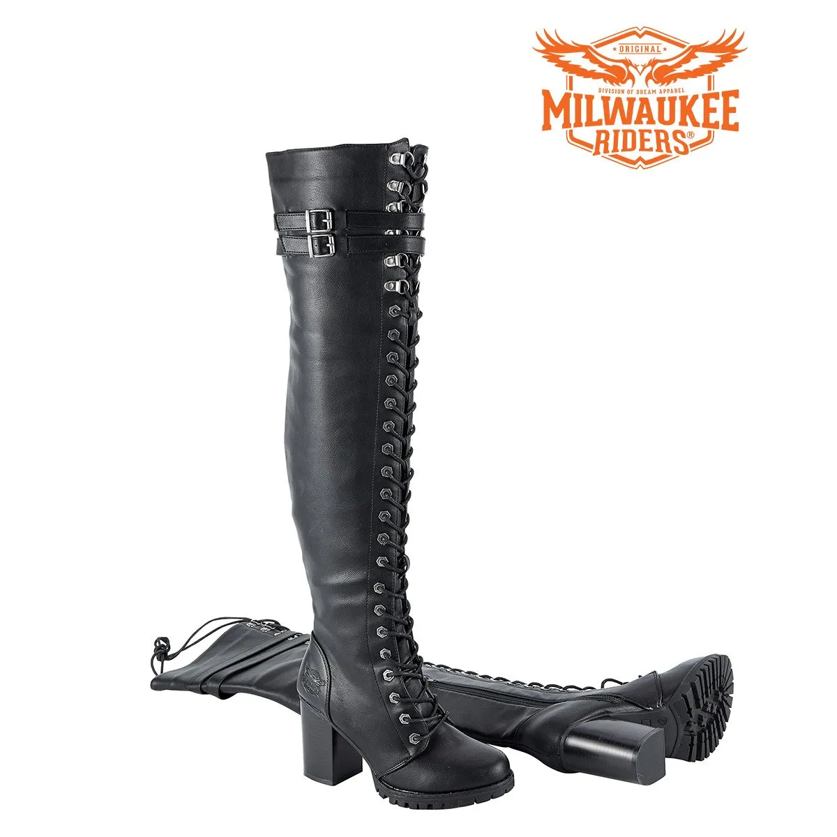 Ladies Knee High Laced Boots By Milwaukee Riders®