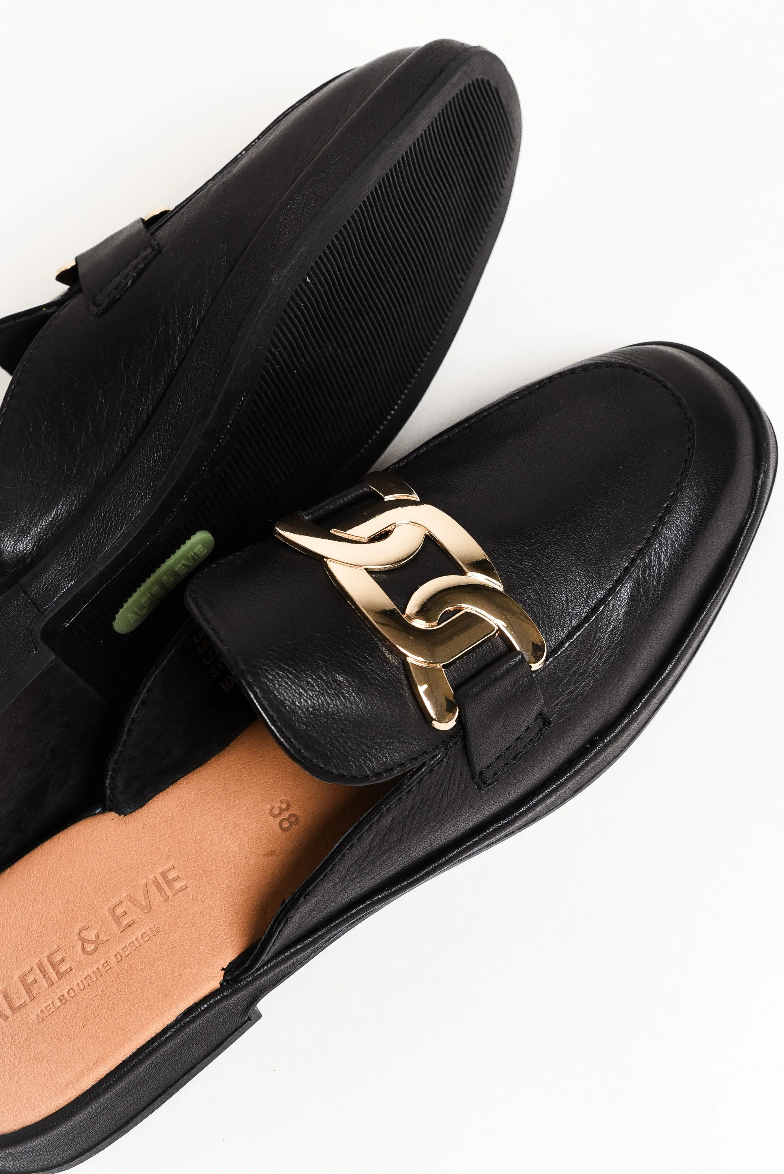 Lifeline Black Leather Mule