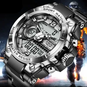 LIGE Men Military Watch Digital Sport Watch