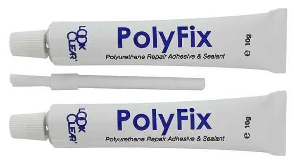 Look Clear PolyFix Sealant 2 x 10g Tubes Polyurethane (Repair Adhesive & Sealant with Brush Applicator)