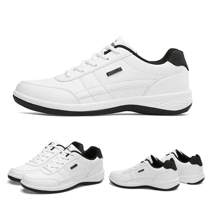 Men's Breathable Leather Sneakers - Casual All-Match Footwear for Leisure Activities