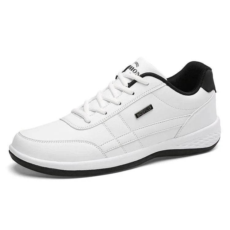 Men's Breathable Leather Sneakers - Casual All-Match Footwear for Leisure Activities