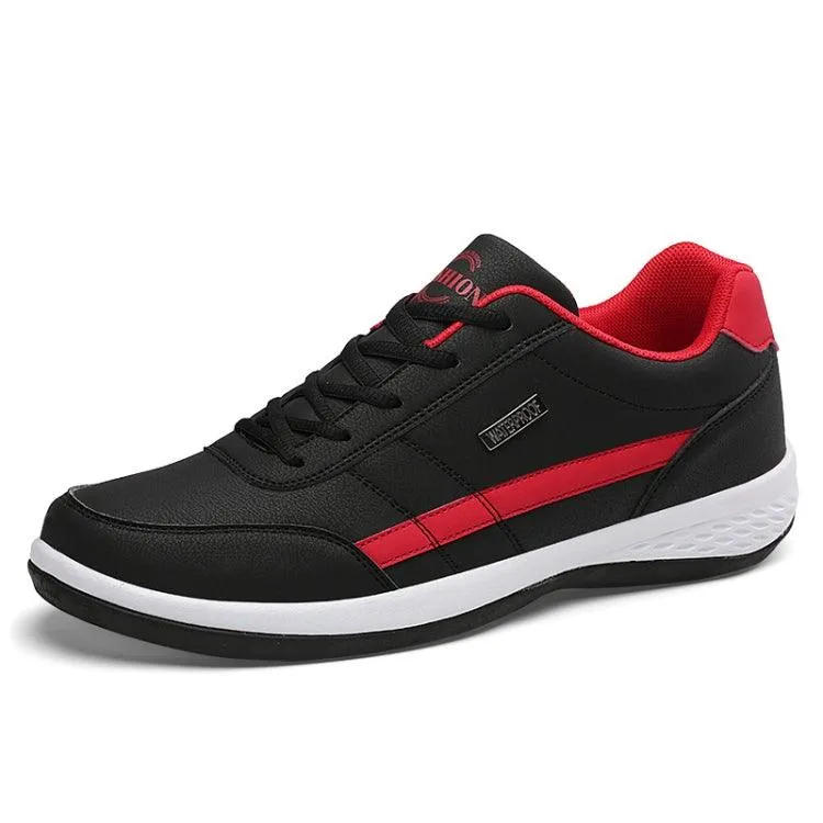 Men's Breathable Leather Sneakers - Casual All-Match Footwear for Leisure Activities