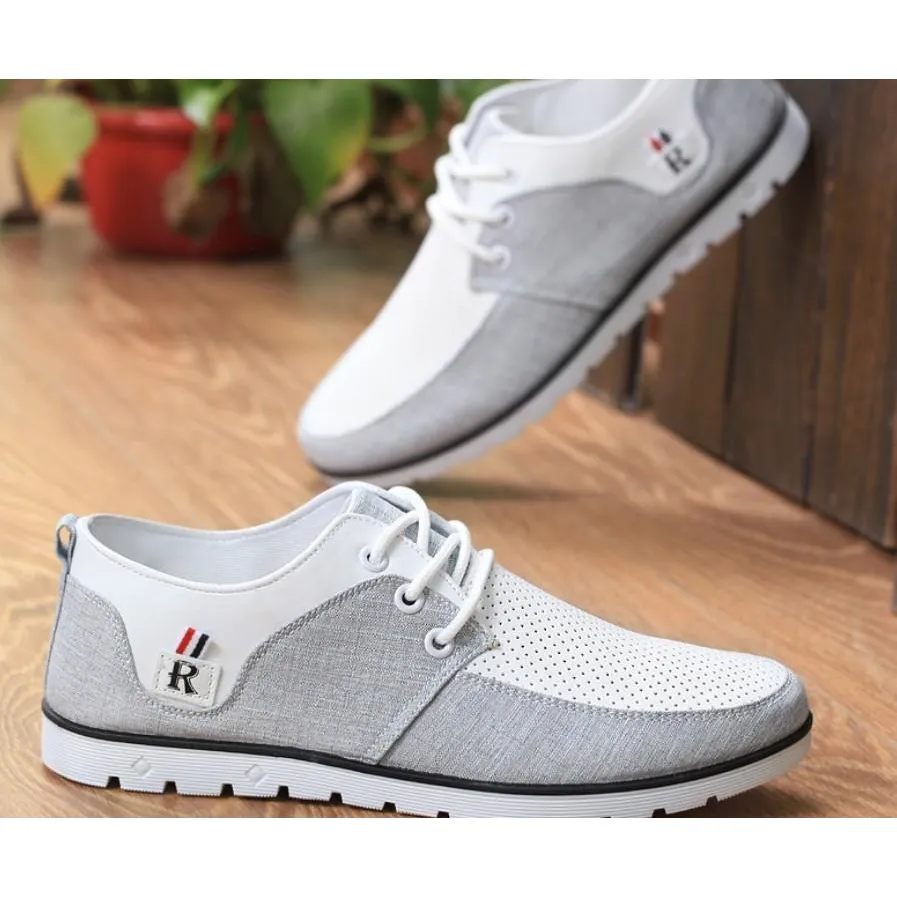 Mens Casual Two Tone Sneakers with Lace