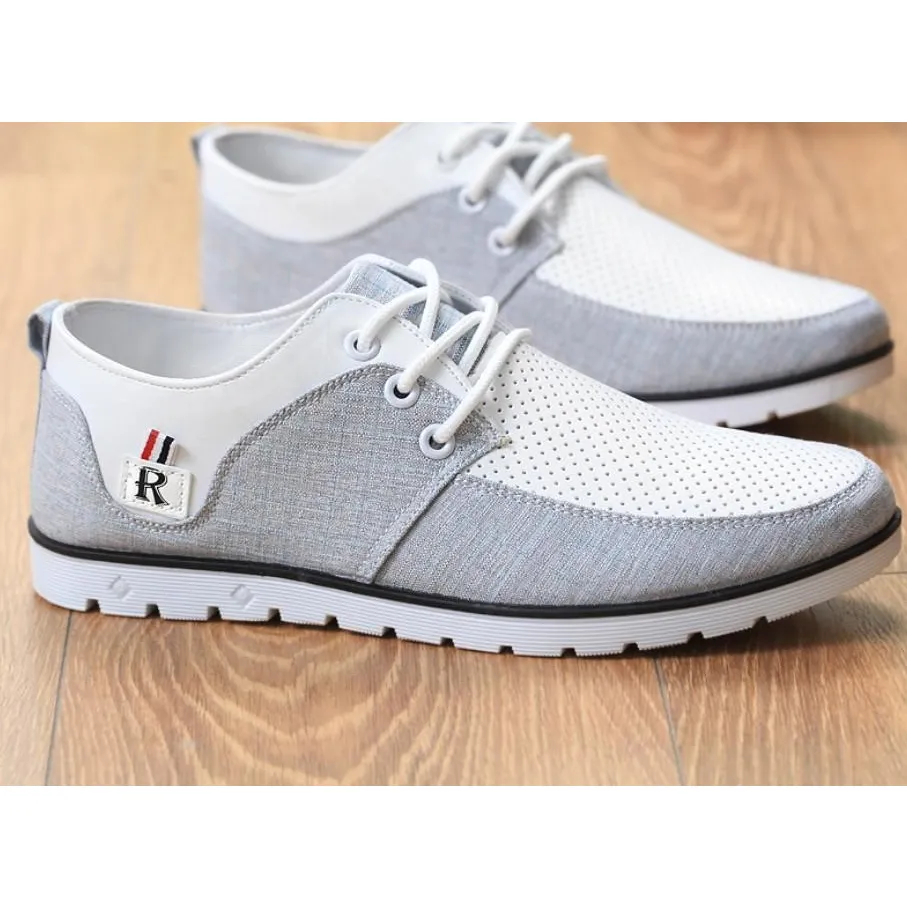 Mens Casual Two Tone Sneakers with Lace