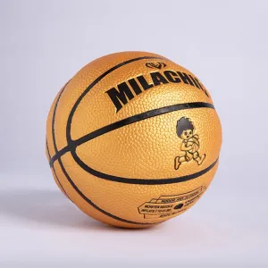 MILACHIC Number 1 Mini Rubber Hollow Glue Stretch Training Basketball(Gold)