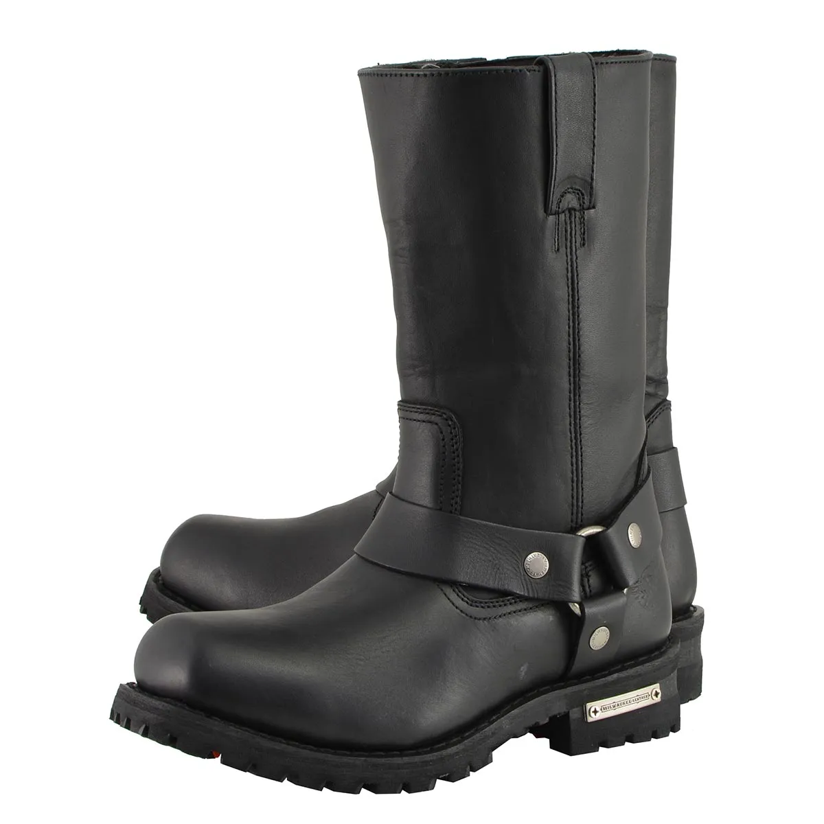 Milwaukee Leather MBM131 Men's Black 11-Inch Classic Square Toe Harness Boots