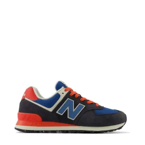 New Balance Men's 574 Sneaker in Phantom with Blue Agate and Blast Red