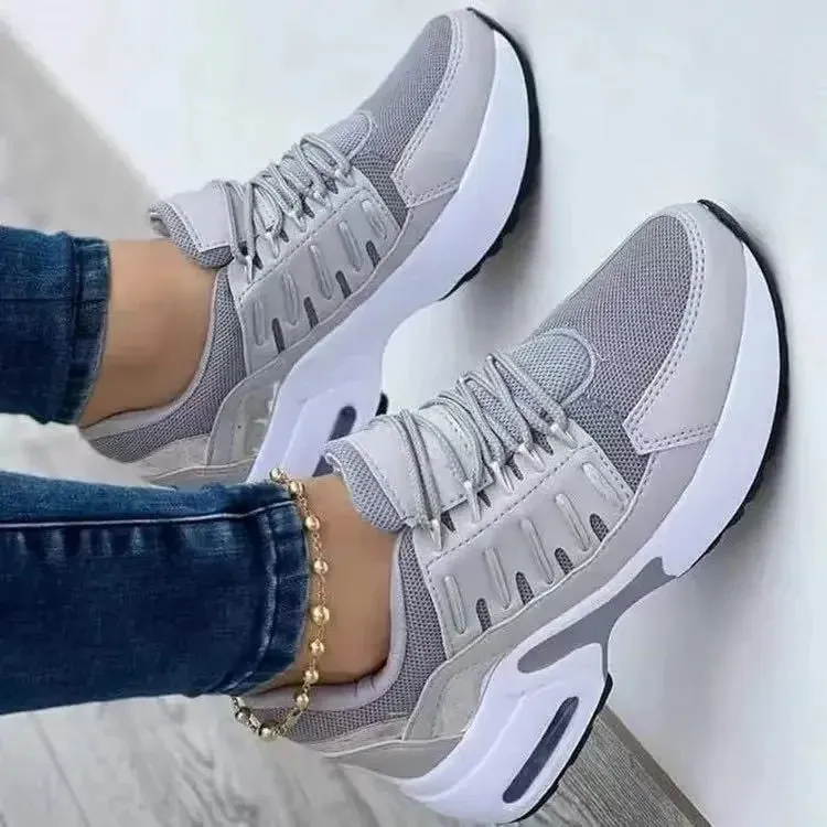 New Fashion Women Flats Mesh Sport Summer Platform Breathable Sneakers Casual Running Shoes