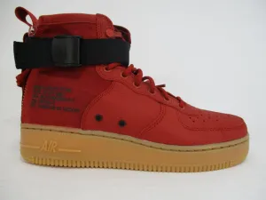 Nike scarpa alta in pelle e canvas SF Air Force 1 Mid 917753 600 dune red