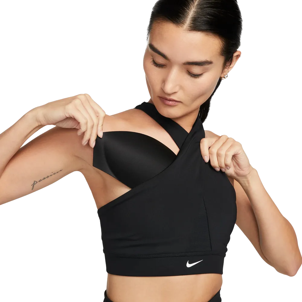 Nike Swoosh Icon Clash Wrap Women's Black Sports Bra