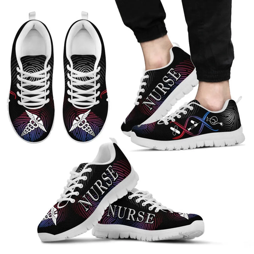 Nurse Sneaker, Nurse Dna Fingerprint Shoes Sneakers Shoes, Best Shoes For Nurses