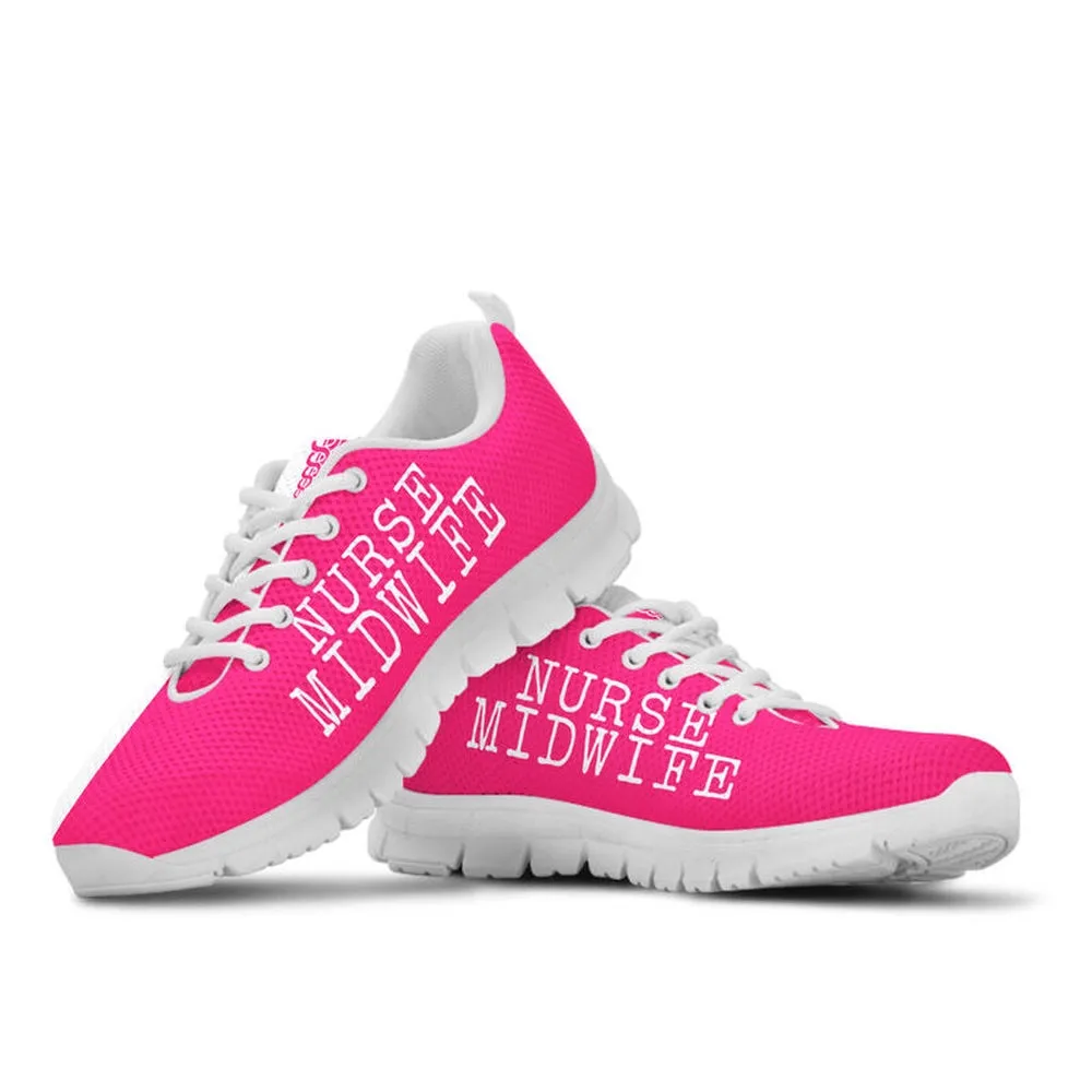 Nurse Sneaker, Nurse-Strong Midwife Pink White Sneakers, Best Shoes For Nurses