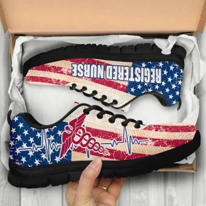 Nurse Sneaker, Registered Nurse Usa Flag Sneakers Shoes, Best Shoes For Nurses