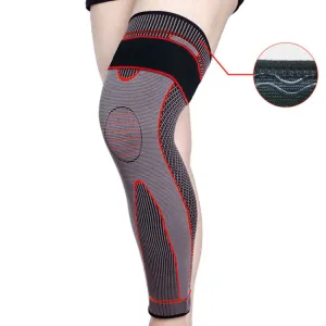 Nylon Knitted Riding Sports Extended Knee Pads, Size: XXL(Red Pressurized Anti-slip)