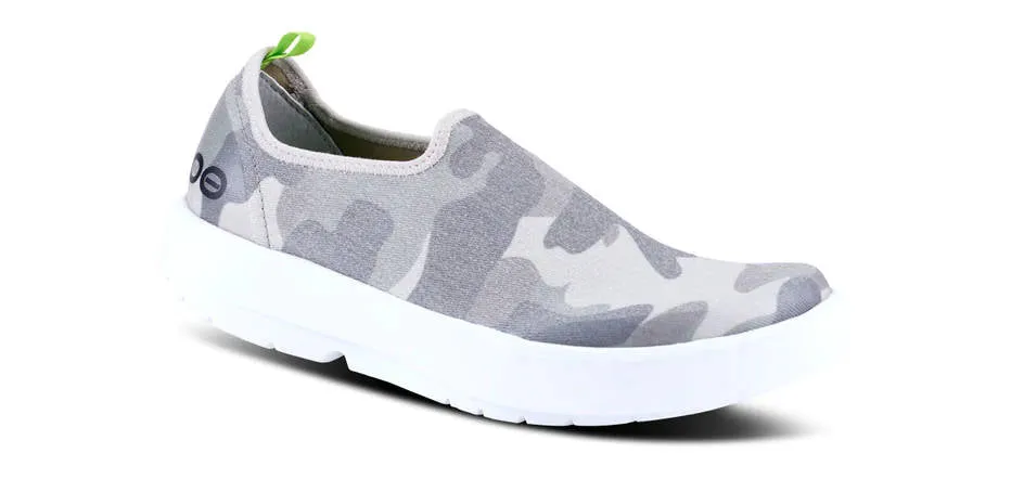 OOFOS Womens OOmg  Eezee Low White Green Camo