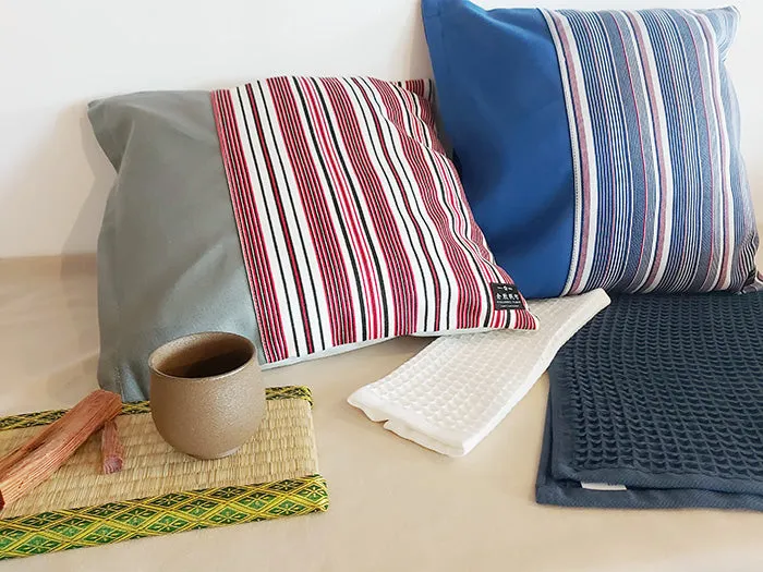 Patchwork Cushion by Kurashiki Hampu Stripes