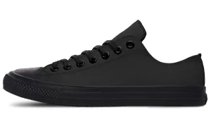 Pitch Black Low Tops - Classic Premium Canvas Shoes with Comfortable and Durable Soles