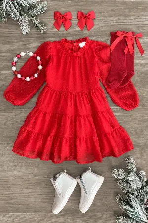 Red Swiss Dot Dress