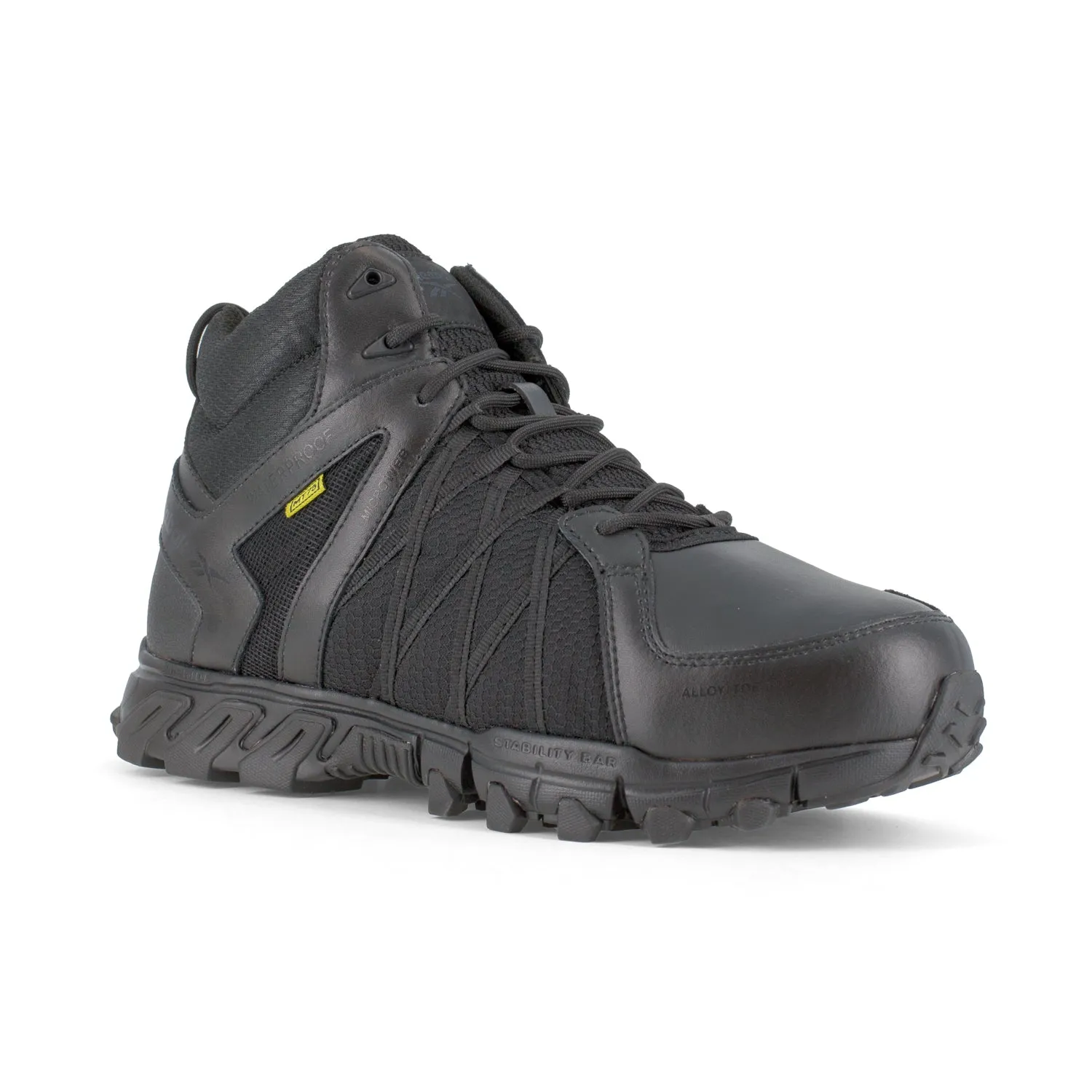 Reebok Wowowomens Black Leather Work Boots Trailgrip AT Int MetGuard