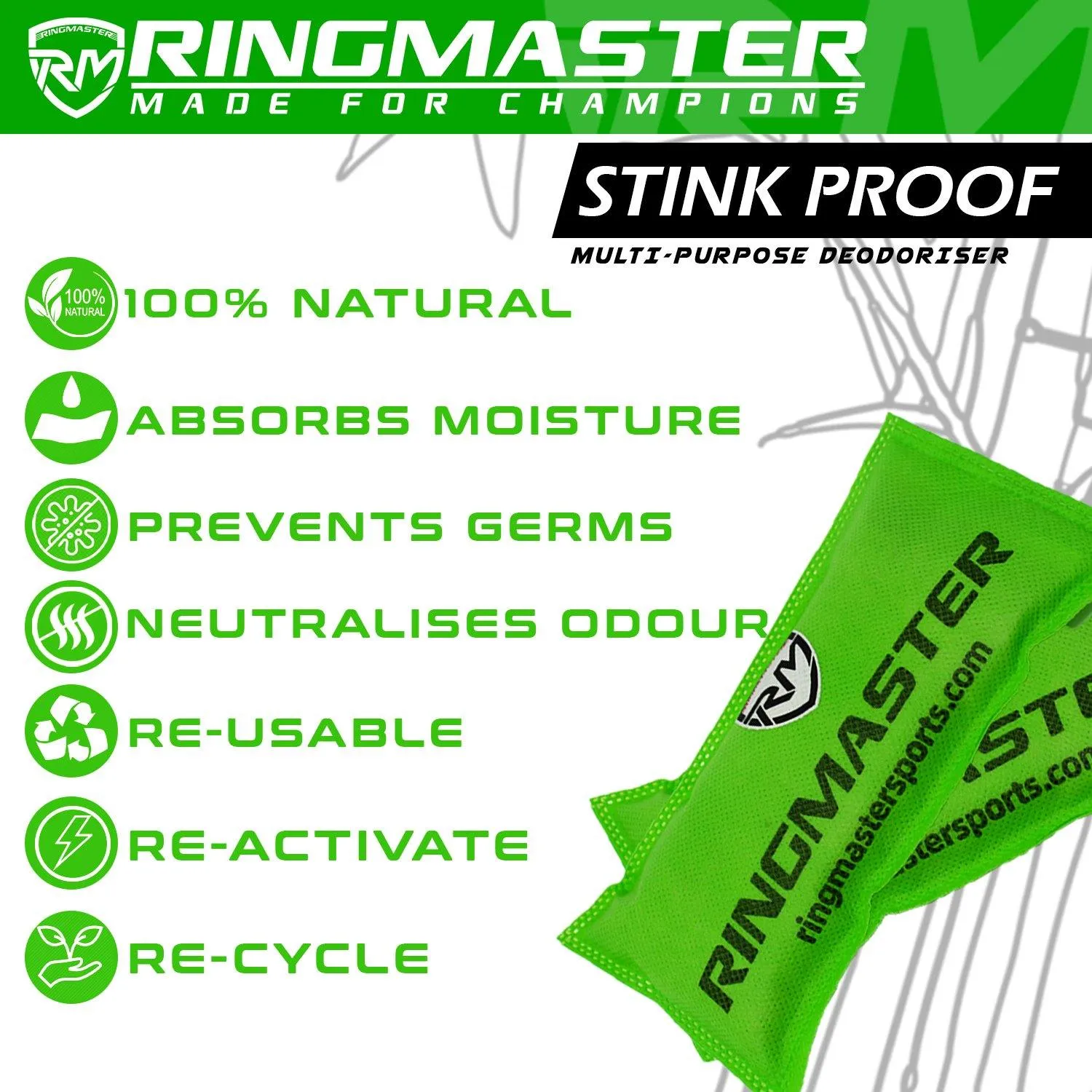 RingMaster Sports Stink Proof Sports Glove Deodoriser No Stink