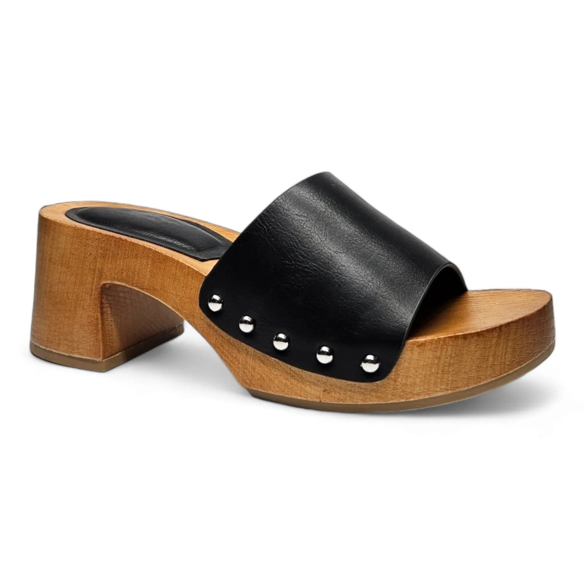 Silveroak Wooden Open Toe Clogs