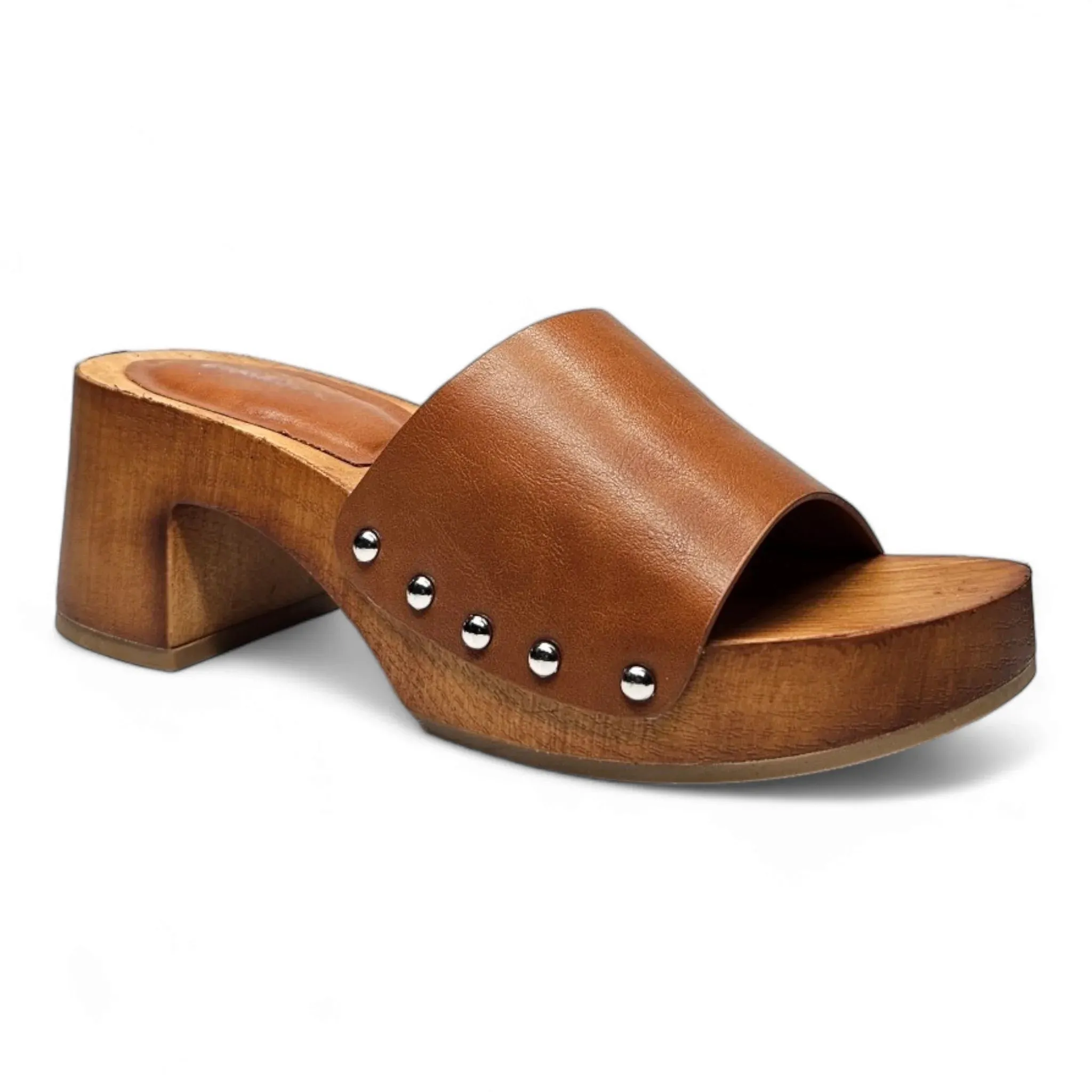 Silveroak Wooden Open Toe Clogs