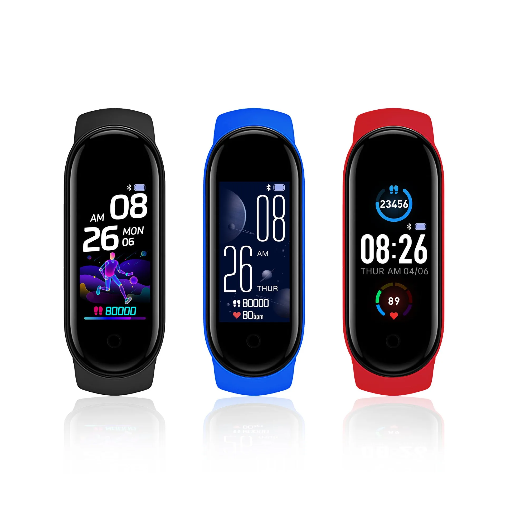 Smart Band and Watch Sports Bracelet Color Screen Heart Rate Bracelet Health