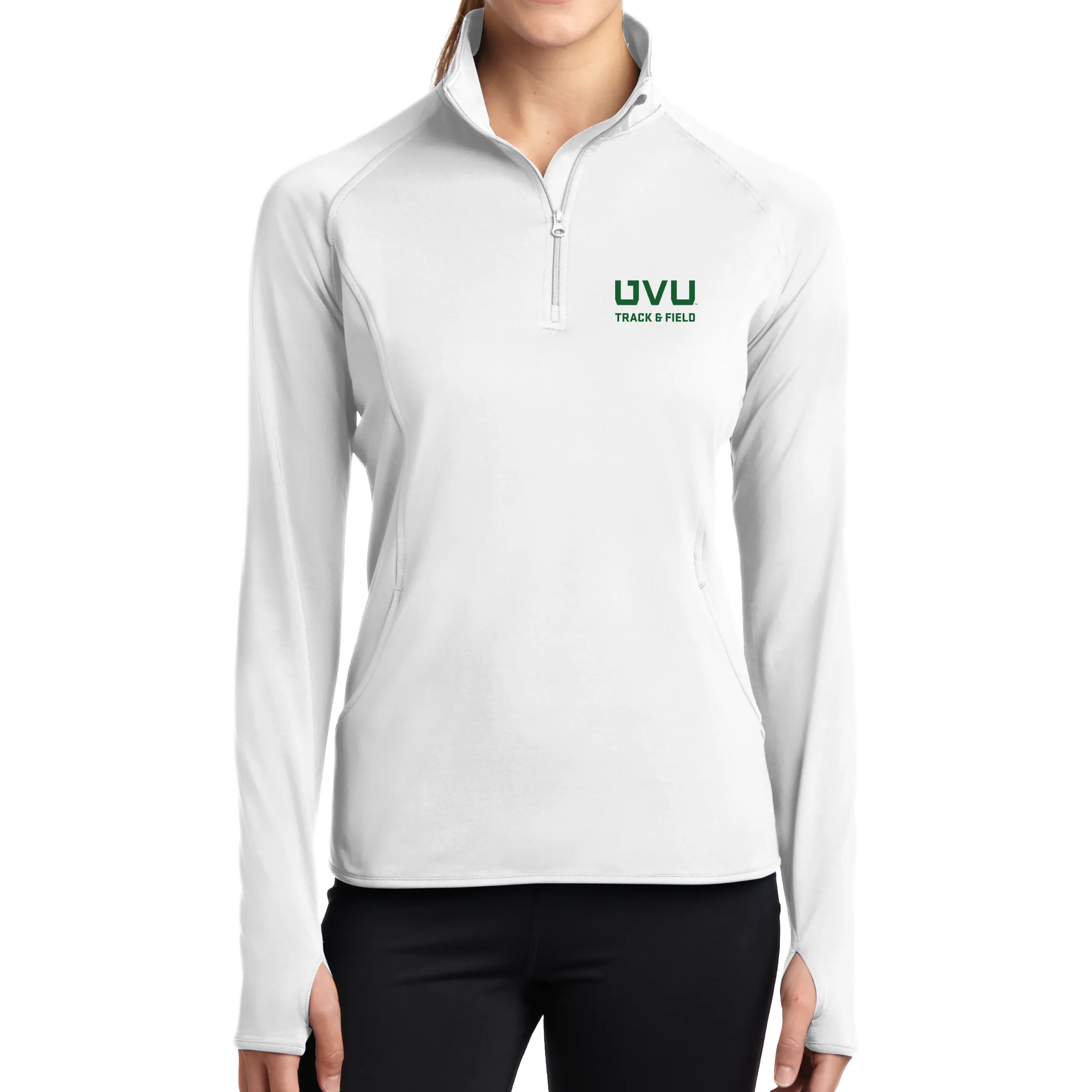 Sport-Tek Ladies Sport-Wick Stretch 1/2-Zip Pullover - UVU Track & Field