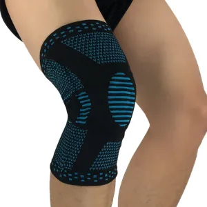 Sports Knee Pads Anti-Collision Support Compression Keep Warm Leg Sleeve Knitting Basketball Running Cycling Protective Gear, Size: XL(Black Blue)