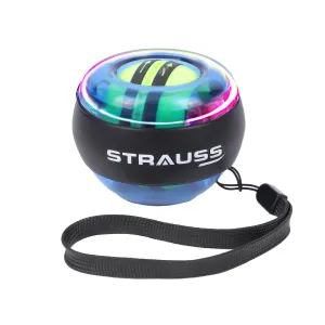 STRAUSS Wrist Gyro Ball | Ideal for Wrist Training, Strengthening Arms, Fingers | Power Wrist Ball, Hand Enhancer, Forearm Exerciser,Self-Starting Wrist Trainer Ball with LED Light,(Blue&Yellow)