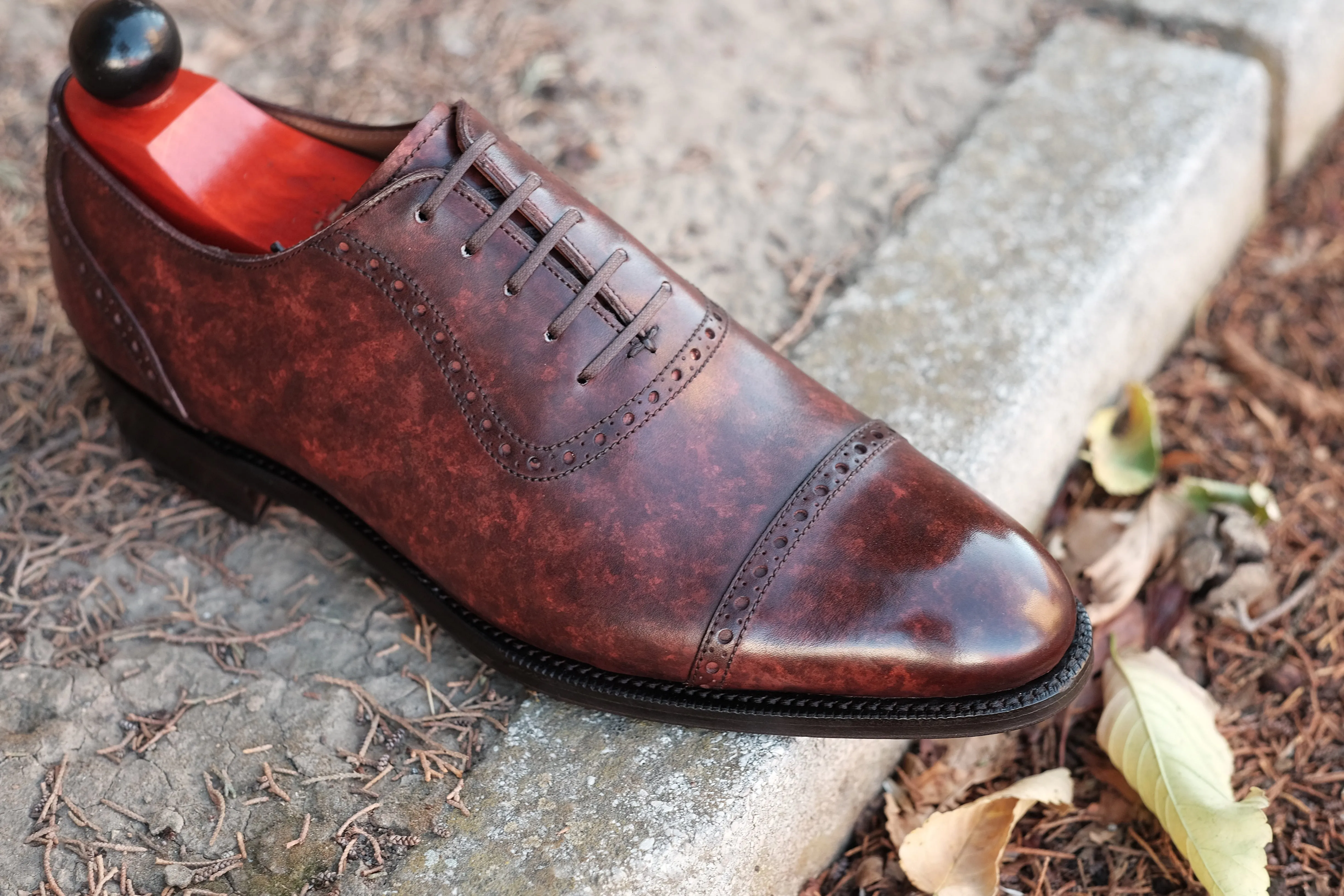 Sunnyside - MTO - Walnut Marble Patina - TMG Last - Single Leather Sole