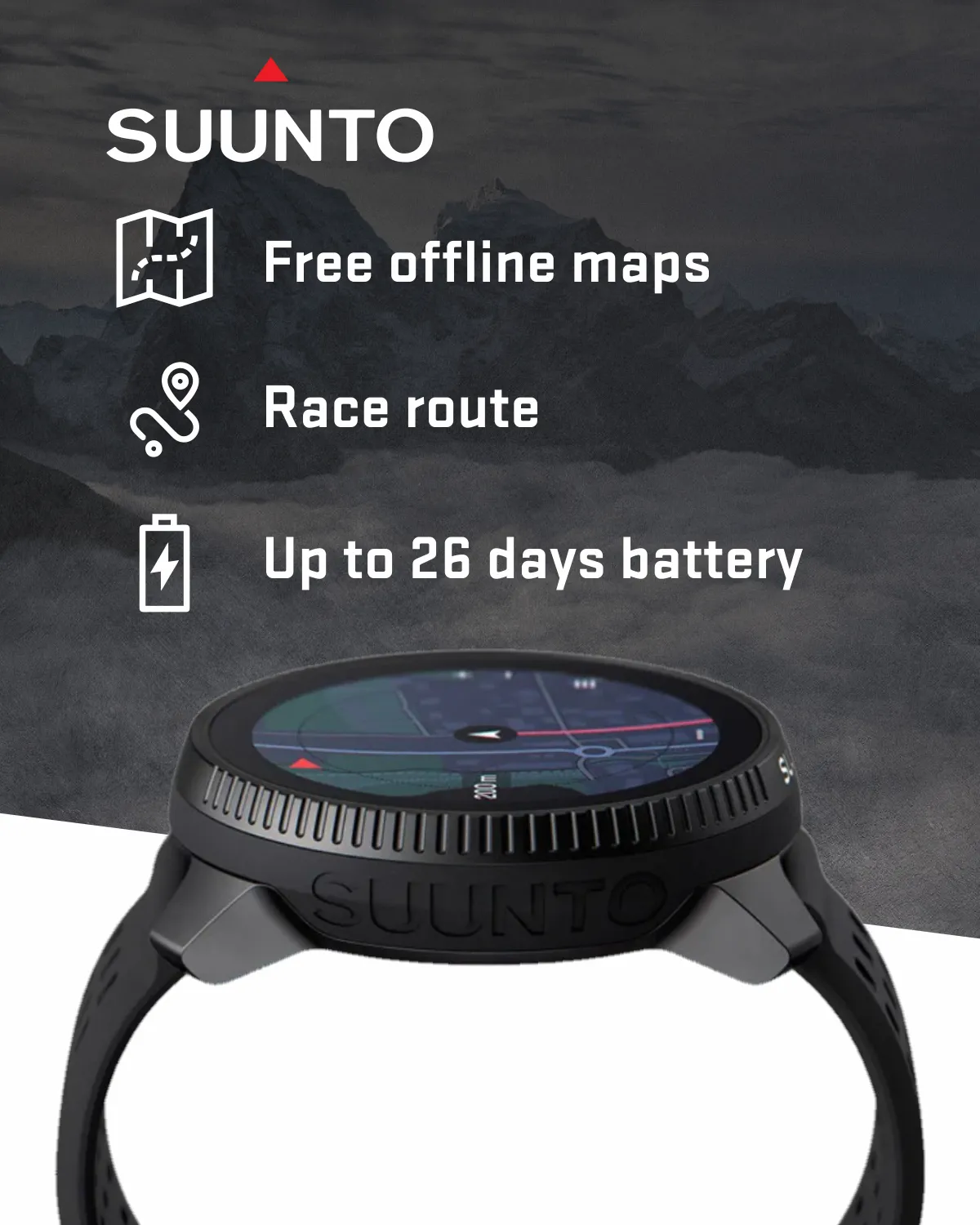 SUUNTO Race Sports 49 mm Smartwatch, GPS Tracker w/Clearer AMOLED Touchscreen, Dual-Band GNSS & Global Offline Map, 26-Day Standby with Wearable4U Power Bank SQ Bundle